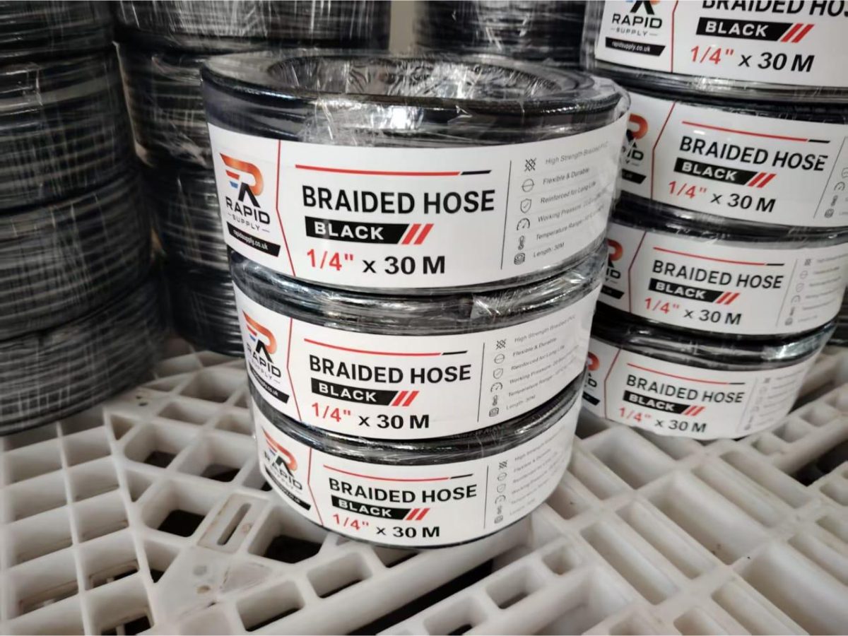 Braided hose — 1/4" BLACK