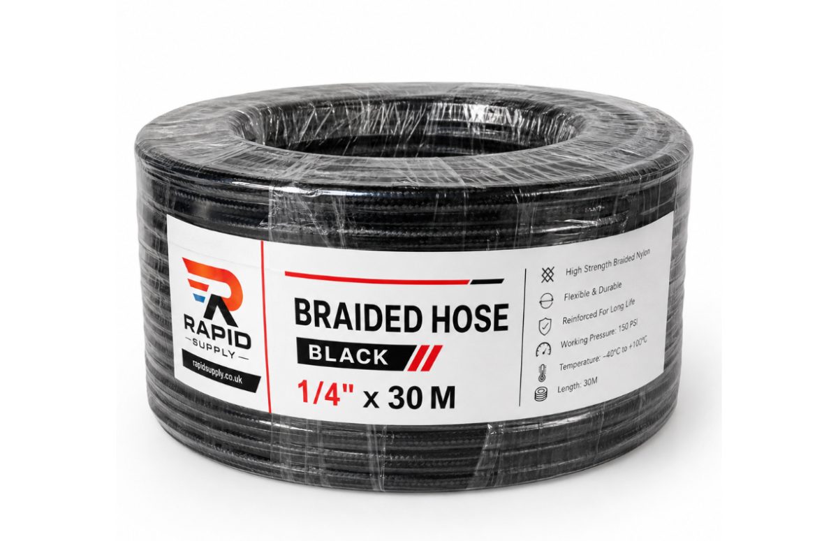 Braided Hose Black 5/8" × 30m