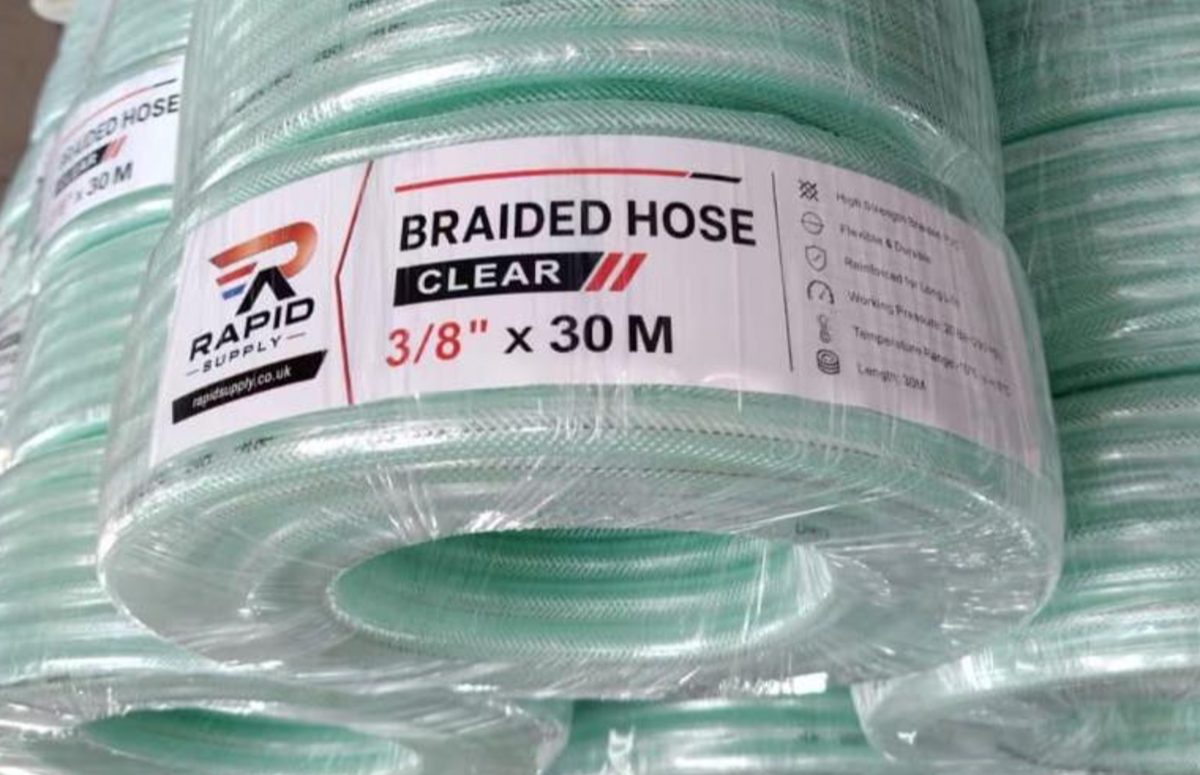 Braided Hose Clear 3/8" × 30m