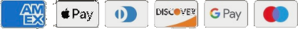 Amex, Apple Pay, Diners Club, Discover, Google Pay and Maestro accepted